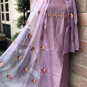 ATHARVA Hand Embroidered Salwar Kameez /Colors Available/Purple/Thread Sequence/Stitch Unstitch/Anarkali/Patiala/Tunic/Pant/Churidar/CH1580B