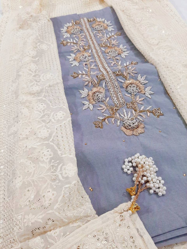 Atharva Hand Embroidered Salwar Kameez Elegant Embroidered Etsy UK