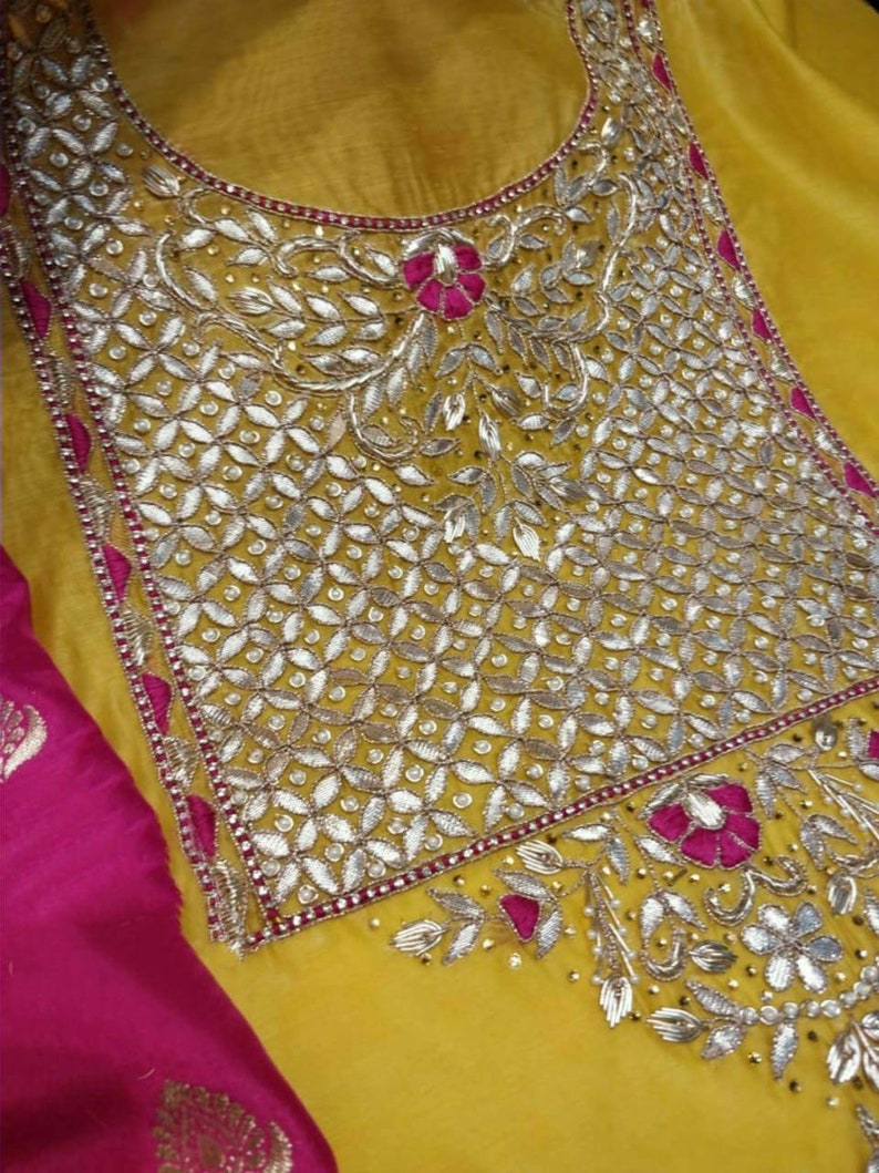 ATHARVA Hand Embroidery Salwar Kameez/Embroidery Neck Etsy