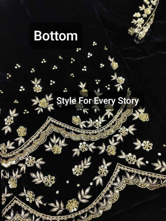 ATHARVA Hand Embroidery Salwar Kameez Velvet/gota Pati Dori Dabka