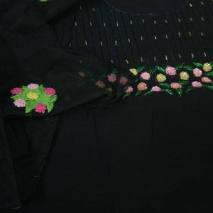 ATHARVA Hand Embroidered Salwar Kameez /Black/Thread Zardozi Work/Stitch Unstitch/Anarkali/Patiala Salwar/Tunic/Pants/Churridar/CH1580F
