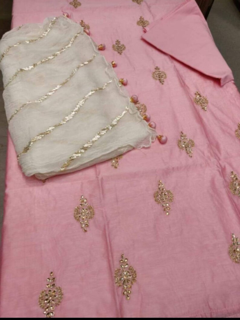 Atharva Salwar Kameez W/beautiful Embroidered Jaal in Pink - Etsy