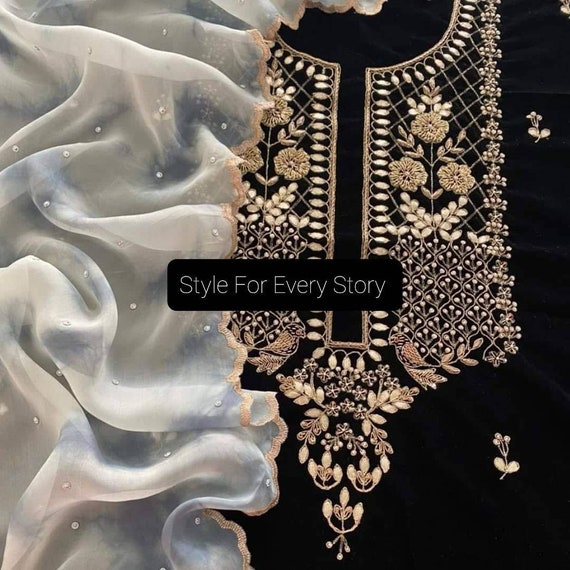 Dabka work top punjabi suits