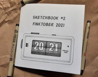Sketchbook #2 art zine: 2021 Finktober sketches