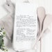 Handwritten Recipe Towel, Your Favorite Recipe in Handwriting Transferred to a Cotton Tea Towel