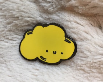 Large Yellow Kawaii Cloud Enamel Pin