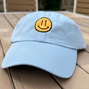 Yellow Smiley Face Embroidered Hat | Choose Your Hat Color | LaSTEMgirl Shop by Paola