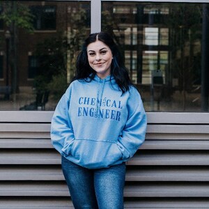 Embroidered Chemical Engineer Unisex Hoodie Sweatshirt for Women by LaSTEMgirl - a shop for Women in STEM