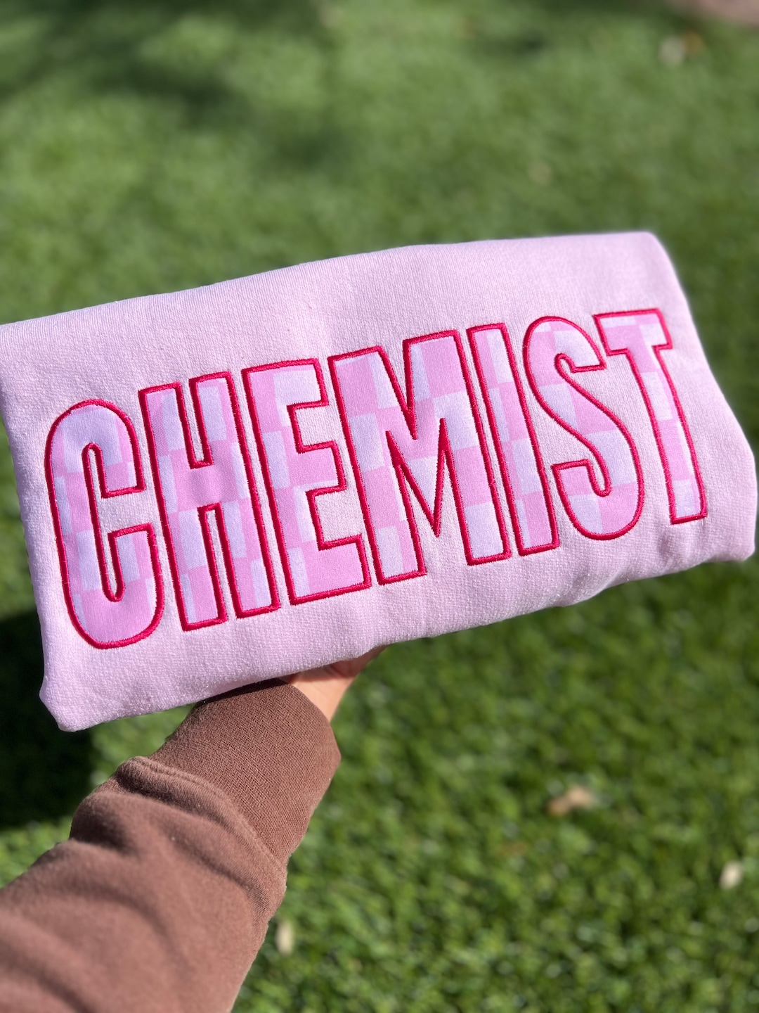 Lettering Beads Sweatshirt (Pink or Grey)