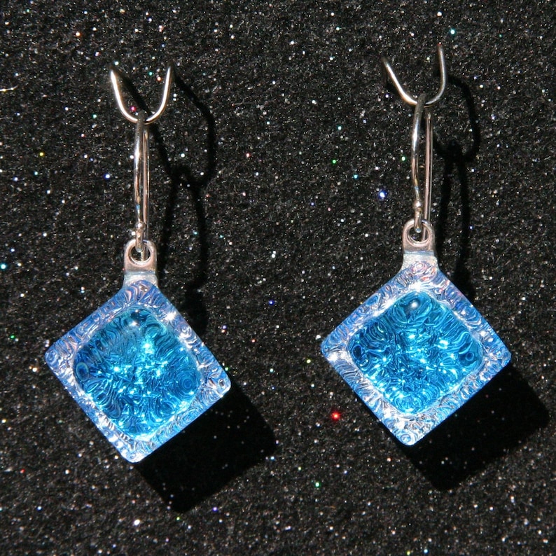 Art Glass Earrings. Dichroic Fused Glass Earrings With Etsy