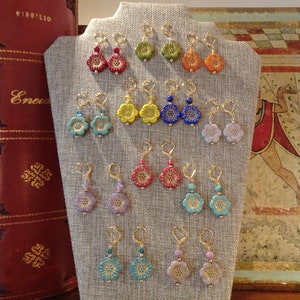 Handcrafted artisanal Czech windflower earrings in 12 stylish colors