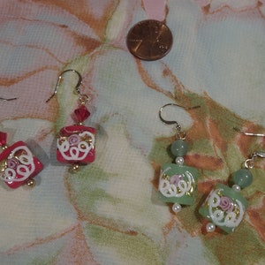 Handmade Murano earrings in two stylish colors - you pick!
