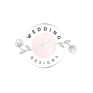 Pre-made Generic Professional Watercolour Roses Lily Pretty Wedding Pink Silver Grey Creative Business Logo Design Branding