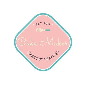 Premade Bakery Retro Kitchen Vintage Stylish Whisk Cake Makers Cute Creative Cakes Decorating Business Logo Design Branding