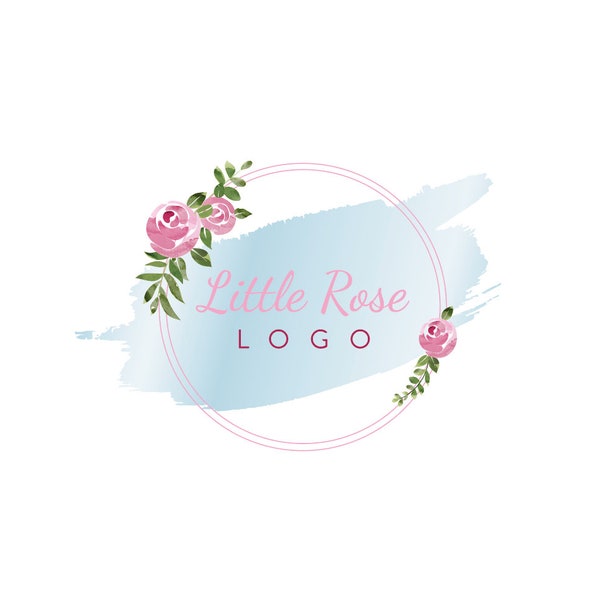 Pre-made Generic Professional Watercolour Roses Pretty Shabby Chic Creative Business Logo Design Branding