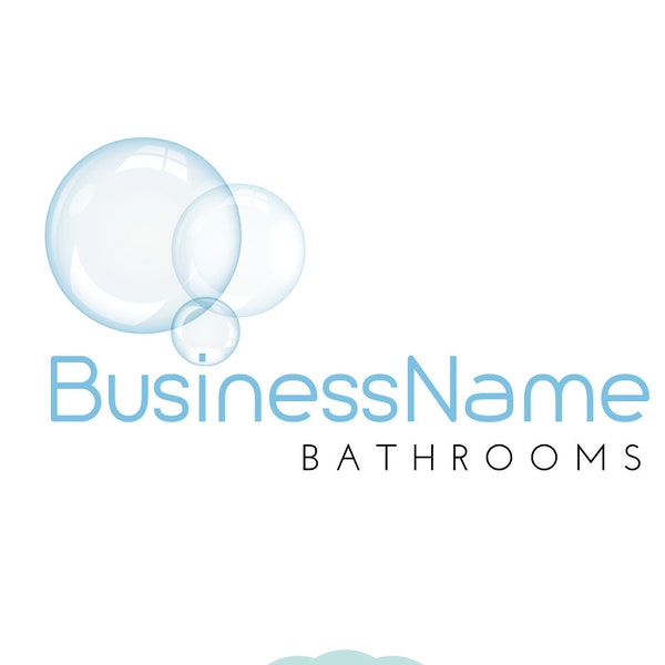 Premade Professional Bathroom Design Showroom Bath Taps Bubbles Water DIY Generic Location Business Logo Design Branding