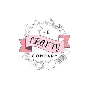 Premade Generic Craft Knitting Sewing Crochet Crafty Handmade Creative Crafting Creations Business Logo Design Branding