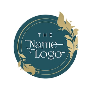 Vorgefertigte professionelle Schönheit Spa Interior Design Gold Petrol Kreis Hochzeit Stempel Luxus Chic Business Logo Design Branding