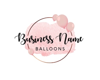 Pre-made Generic Balloon Company Gifts Gift Shop Rose Gold Pink Balloons Circle Pretty Business Logo Design Branding