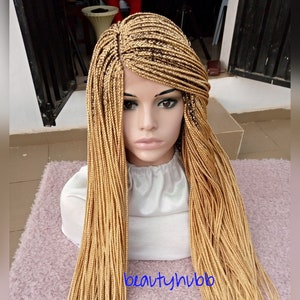 Blonde wig, Box braids, wig for black women, Box braids wig, braided wig, lace wig, Box Braids, Lace Wigs, blonde hair, closure wig