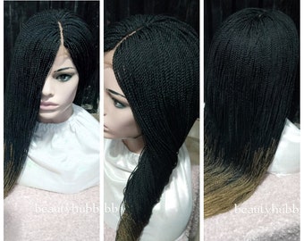 Ombre Micro Braids, Micro Braid Wig, Wig for Black Women, Braid Wigs, Lace Closure Wig, Braid Lace Wig, Twist braided wig, Twist Braid Wig.