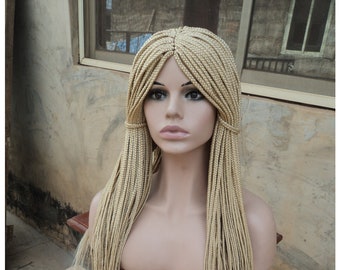 Blonde Box Braid Wig: 22/24 inch Lace Wig for Black Women