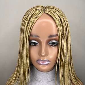 Rose Gold Blonde Wig: 12-14 Inch Layered Bob