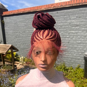 Ready to ship Cornrows Burgundy wig