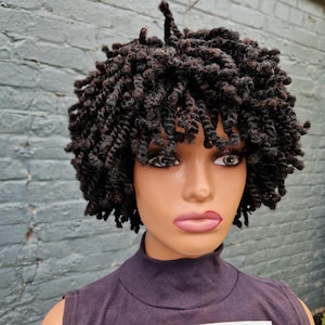 SOFORT LIEFERBAR Farbe 1 & 33 Afro Kinky Twist Geflochtene Perücken, Zöpfe Perücken, volle Spitzeperücke, Twist Braid Perücke für schwarze Frauen, Kinky Twists, kurze Perücke