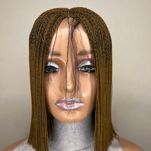 Ready to ship wig, Micro Braids, Micro Twists, Wig for Black Women, Short Wig, Lace Wig, Lace wigs, Ready to wear wig, braids wig, brown wig