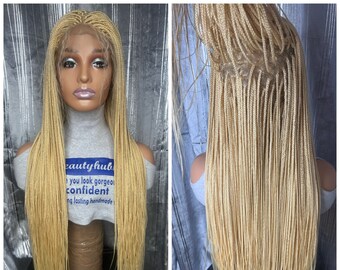 Ready to Ship Light blonde Full Lace Box braid wig for black women Braided Wigs, braids wigs, Full lace wig, Box Braids, Braids wig