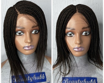 Ready to Ship Color 4 and 6 mix dark brown 2x4 lace closure Box braid wig for black women Braided Wigs, braids wigs, lace wig, Box Braids,