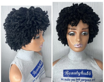 Ready to Ship Afro Kinky Twist Braided Wigs, braids wigs, full lace wig, Twist braid wig for black women, kinky twists, lace wig, short wig