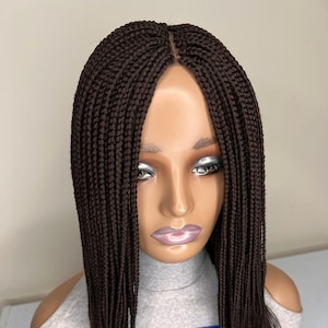 Color 33 Box Braid Wig: 4x2 Lace Closure, 14 inch