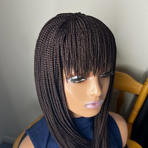 Fringe with bangs Box braid wig