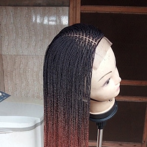 3 Tone Ombre wig, Micro Million braids, Twist braids, wig for black women, braided wig, , Braid Wigs, lace wig, lace wigs, Tiny Twists Wig