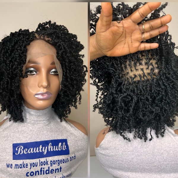 Ready to Ship Kinky Twist Braided Wigs, braids wigs, full lace wig, Twist braid wig for black women, kinky twists, lace wig, short wig