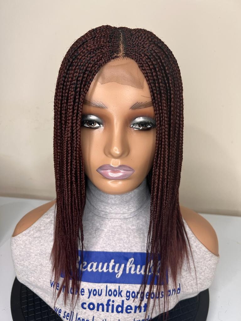 Ready to Wear Box Braid Wig, Color 35, 14 Inch, Lace Closure Wig - Etsy