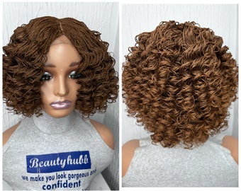 Ready to Ship Curly Color 30 twisted braids Wig, Braid Wig for Black Women, Lace Wig, Wig for Black Women, lace wig, Braided Wigs