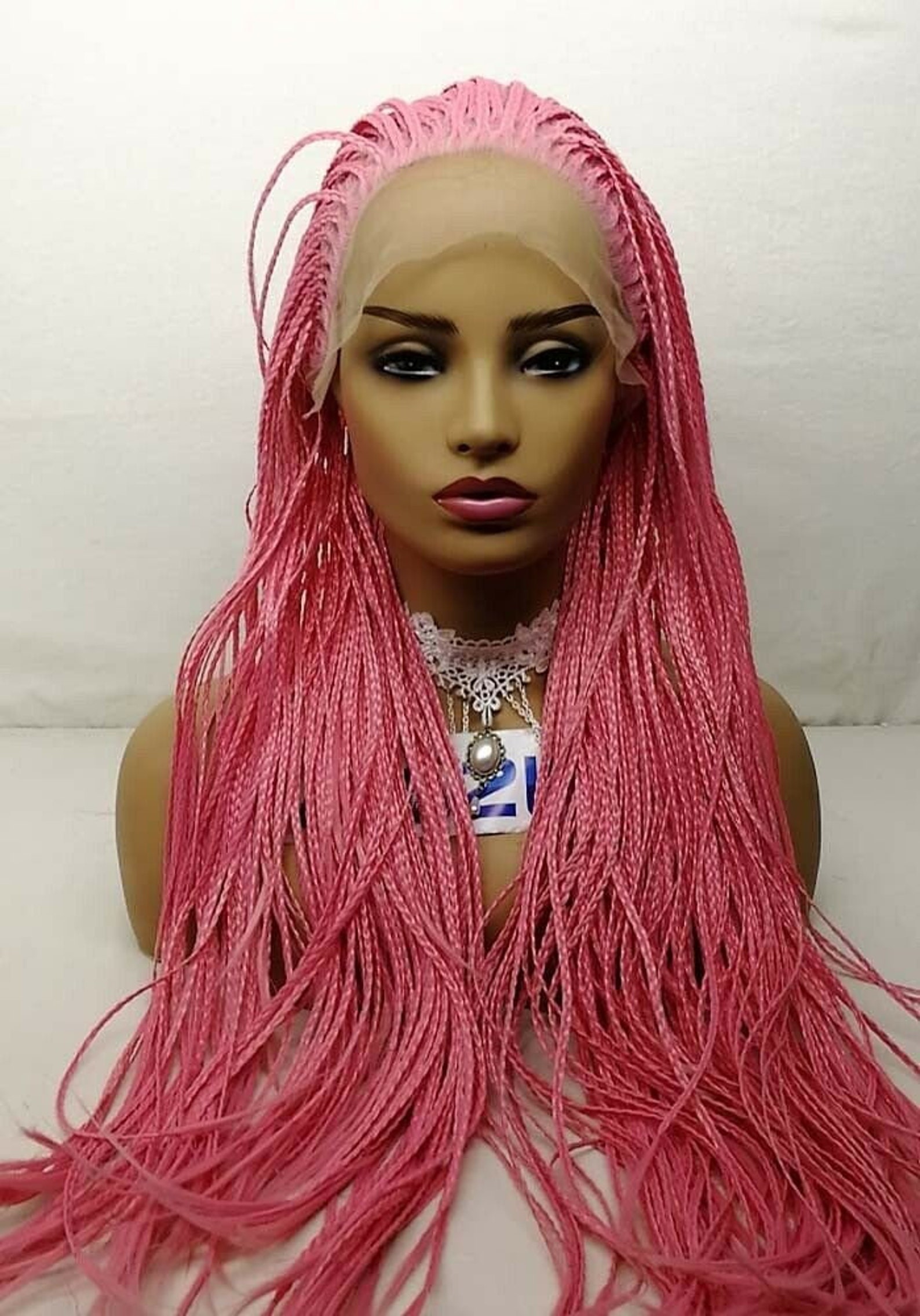 Fashion pink micro Braided Wig Box Braid Wig Braided Wig Etsy