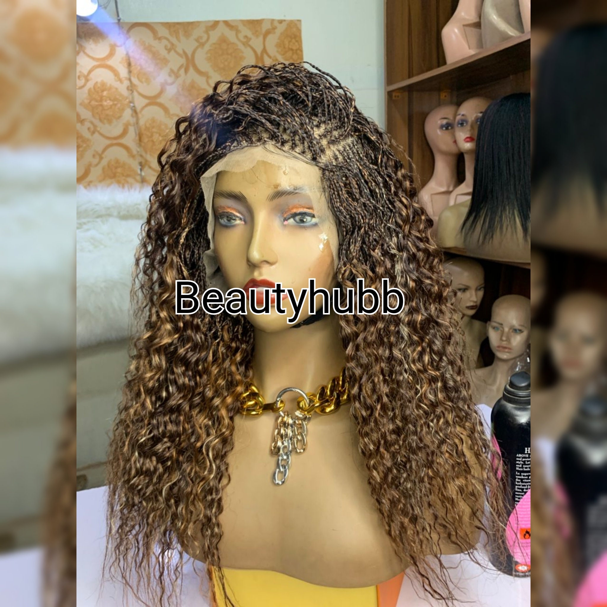 Buy Blue Bird Natural Straight Synthetic Lace Front Micro Braids Wig Ombre  Black to Brown Hand Tied Heat Resistant Braided Wigs For Black Women Daily  Use Online at desertcartINDIA