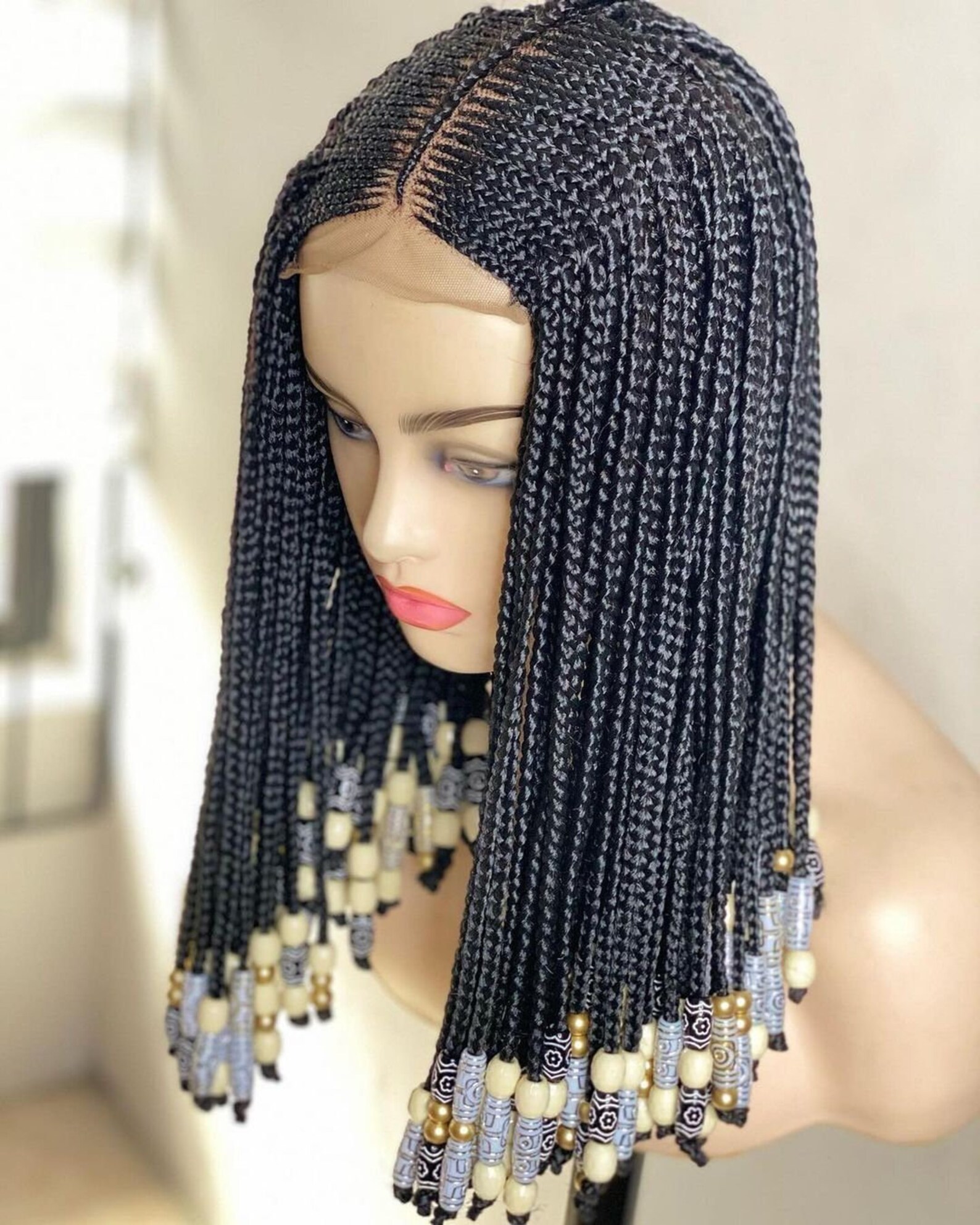 Short Bead Box Braid Wig Braid Wig for Black Women Wigs Etsy