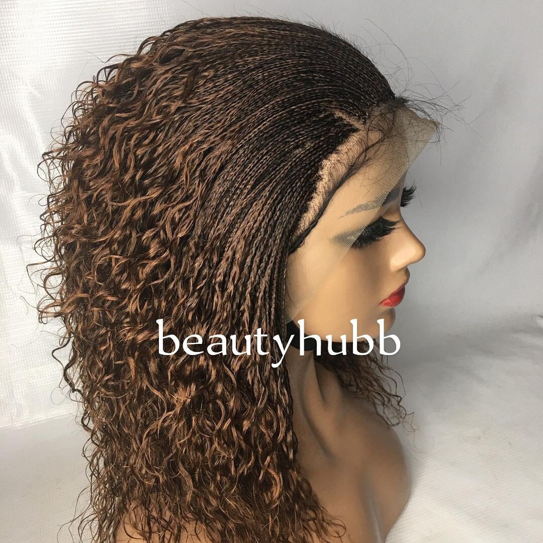Micro Box Braids Wig With Curls for Black Women Braided Wigs