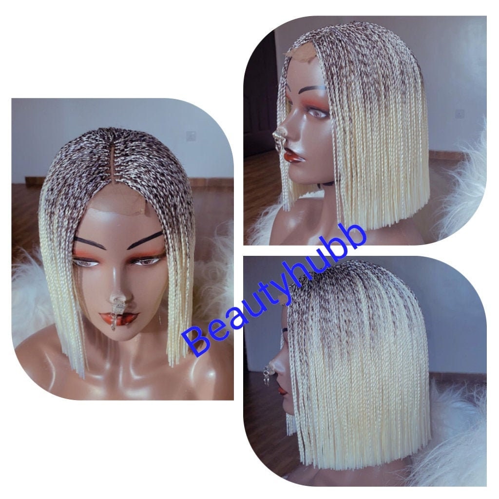 Image of Platinum blunt bob with braid