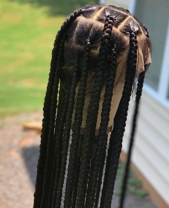 Jumbo Knotless Braid Wig, Box Braid Wig, Knotless Braided Wig, Braid Wig  for Black Women, Jumbo Box Braids, Full Lace Wig, Knotless Braids 