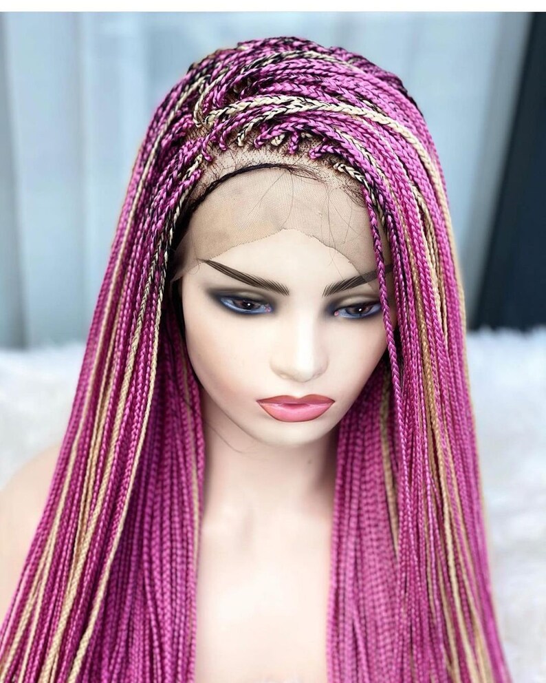 Pink Micro Box Braid Wig Braid Wig for Black Women Wigs Etsy