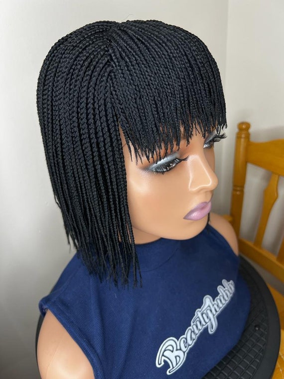 Short Fringe With Bangs Box Braid Wig for Black Women Braided Wigs, Braids  Wigs, Lace Wig, Box Braids Lace Braids Woman -  Norway