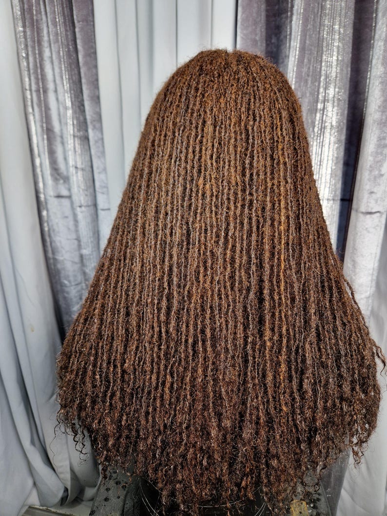 Sister Locs Wig: 20 Inch Human Hair, Glueless 6x6 Lace, Color 4/30 - Etsy