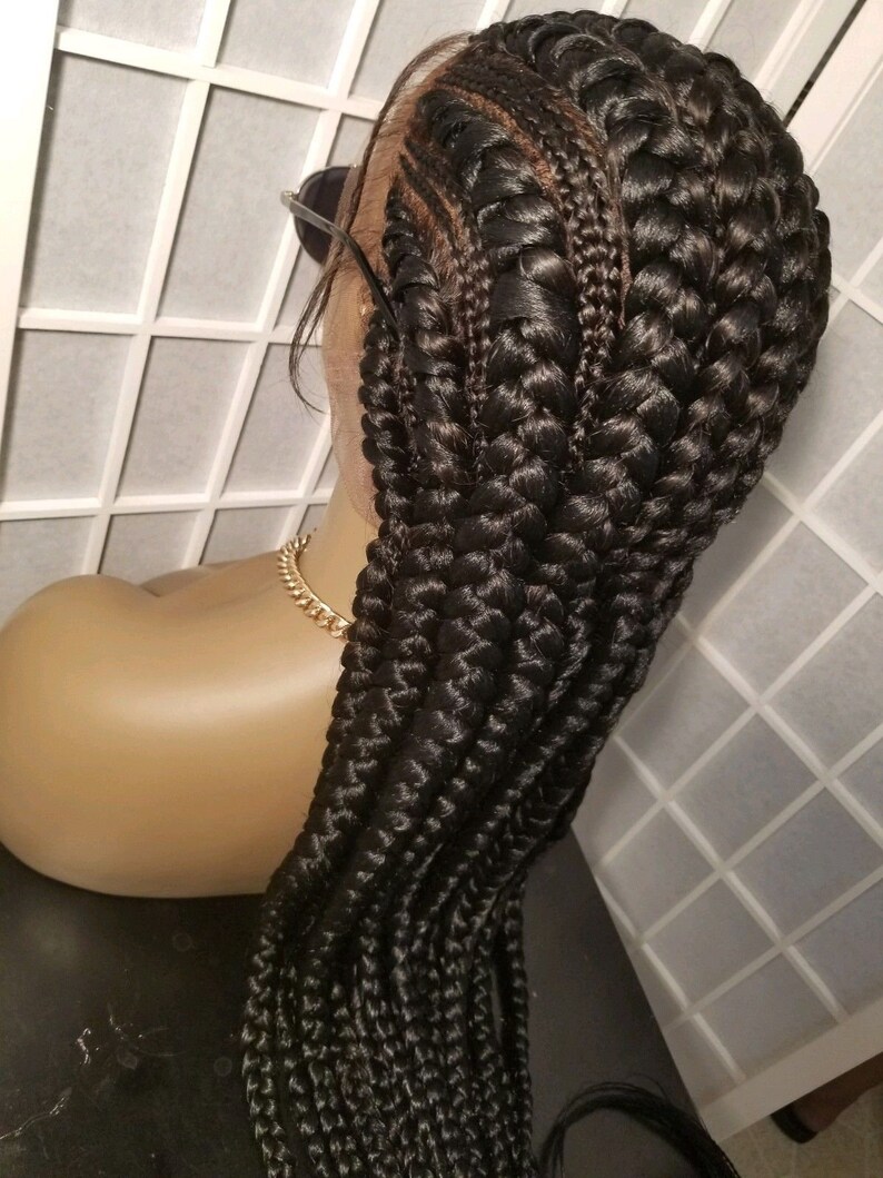 FULL LACE stitch French braids wig Etsy
