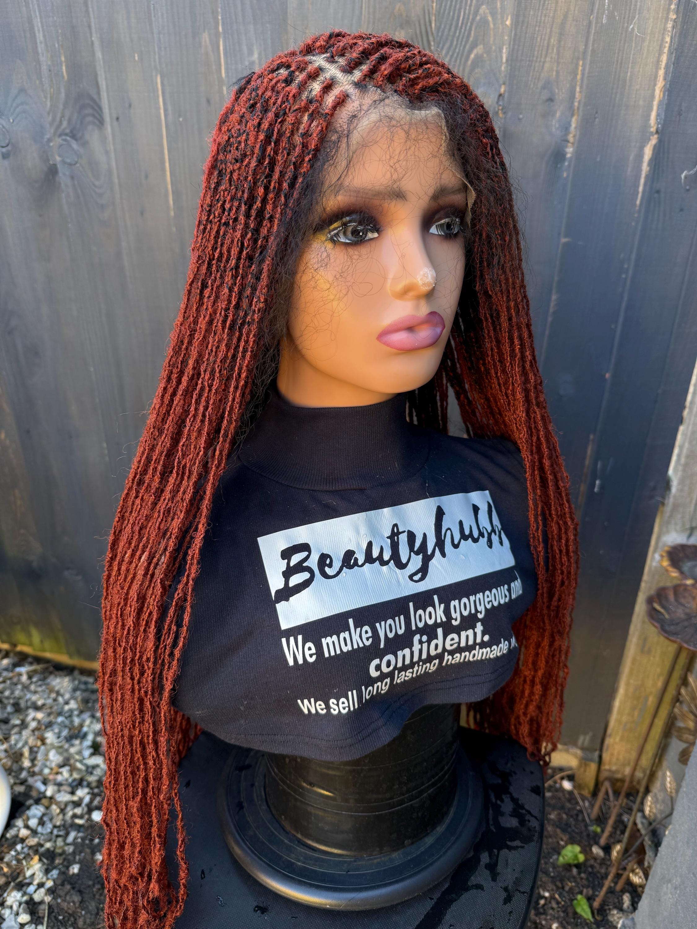 Full Lace Sister Locs Dreadlock Wig: Braided Kanekalon Hair 